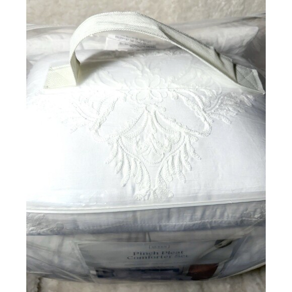 8pc Queen Pinch Pleat Comforter Set White - Threshold - Picture 9 of 9